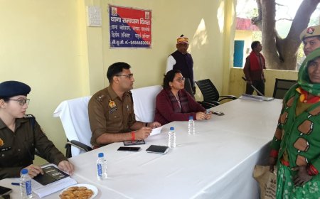 पुलिस अधीक्षक अर्पित विजय वर्गीय व एस डी एम सिरौलीगौसपुर ने सम्पूर्ण समाधान दिवस कोतवाली बदोसरांय मे शिकायतें सुनी