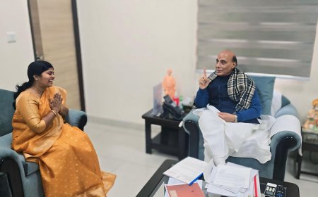 राज्यसभा सांसद डा. संगीता बलवंत ने रक्षा मंत्री राजनाथ सिंह से की मुलाकात सेना की भूमि से बेदखल परिवारों के लिए आवास की मांग