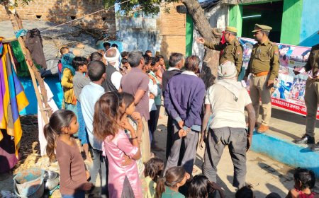 पुलिस ने 100 दिवसीय बाल विवाह मुक्त भारत अभियान के अंतर्गत ग्रामीणों को किया जागरूक