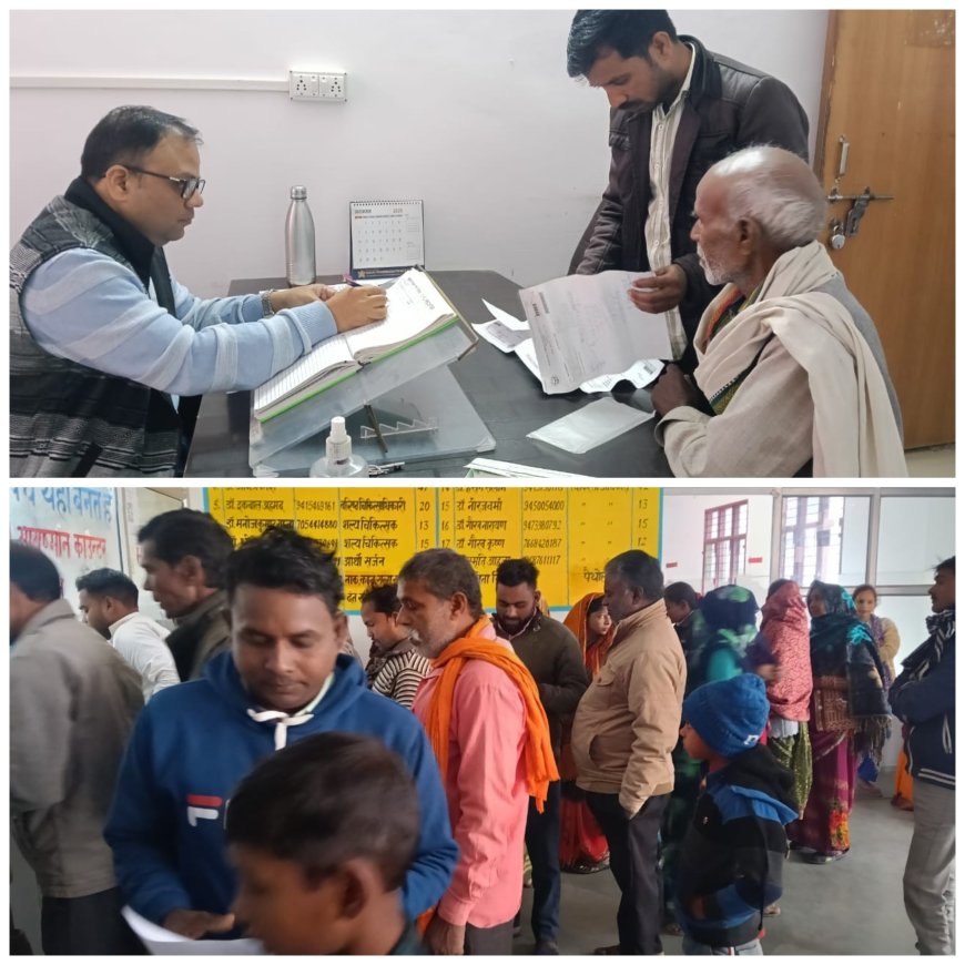 संयुक्त चिकित्सालय सिरौलीगौसपुर में मरीजों की उमडी भीड़ ओ पी डी में 589 नये पुराने मरीजों का उपचार किया गया