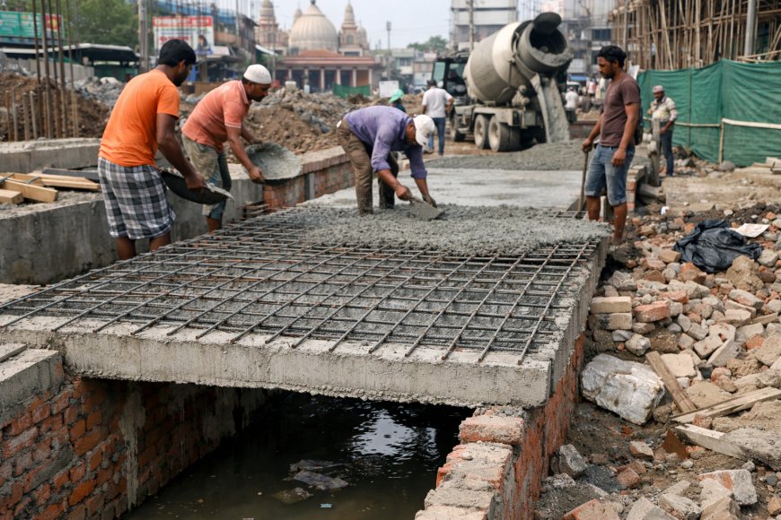 विरासत गलियारा निर्माण में गुणवत्ता पर गंभीर सवाल, स्लैब और नाला निर्माण में मानकों की अनदेखी का आरोप