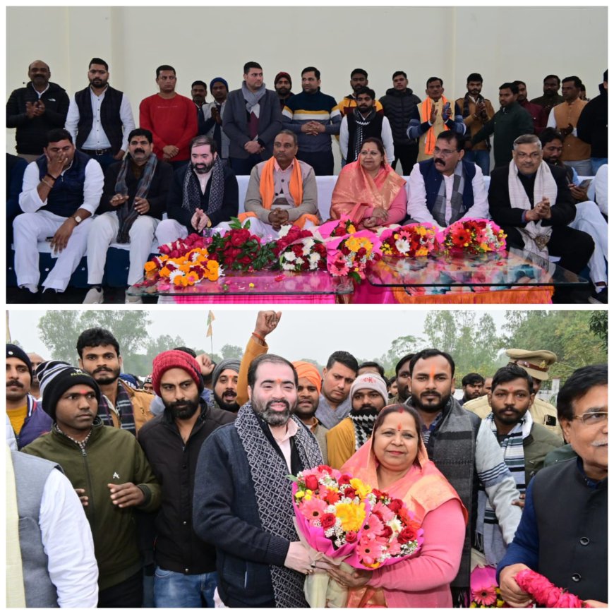 भारतीय जनता पार्टी के नवनियुक्त जिला अध्यक्ष भुल्लन वर्मा का महमूदाबाद में स्वागत किया गया