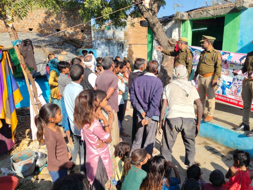 पुलिस ने 100 दिवसीय बाल विवाह मुक्त भारत अभियान के अंतर्गत ग्रामीणों को किया जागरूक
