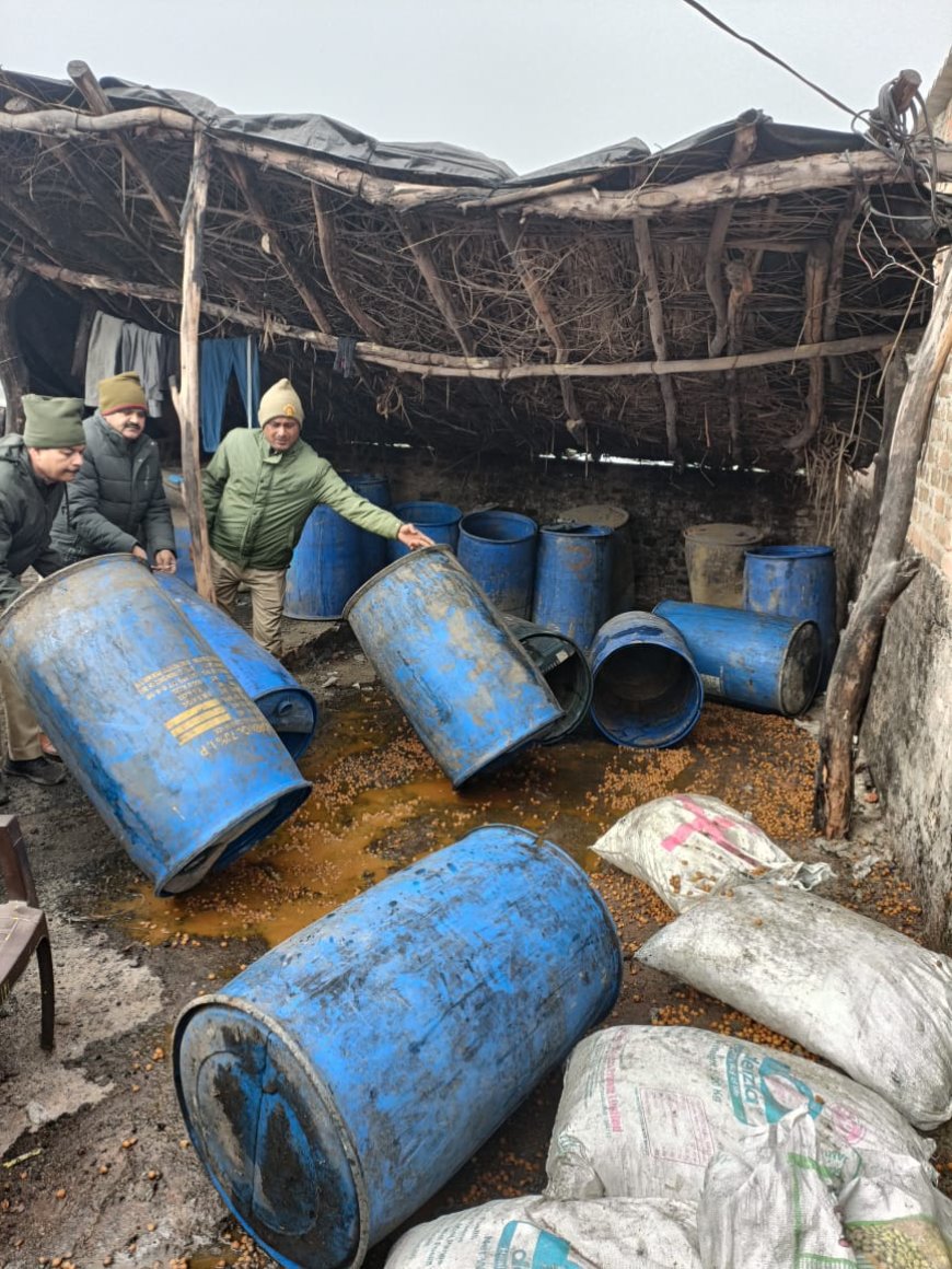 पूराकला पुलिस की बड़ी कार्रवाई 100 लीटर अवैध शराब के साथ महिला गिरफ्तार 1800 लीटर लहन नष्ट