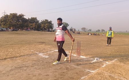 मरकामऊ में दूसरे दिन भी क्रिकेट मैच हुआ