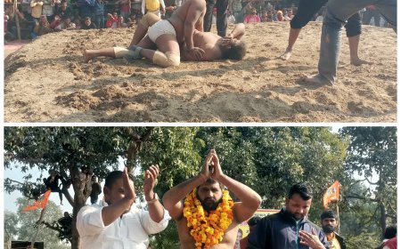 दिवसीय विराट कुश्ती दंगल में प्रदेश स्तरीय पहलवानों की कुश्ती को देखने पंहुच रहे हैं क्षेत्रवासी