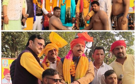 खजुरी गांव में अखिल भारतीय विराट कुश्ती में संदीप पहलवान कोटवाधाम ने एक लाख एक हजार की कुश्ती जीतकर खिताब अपने नाम किया