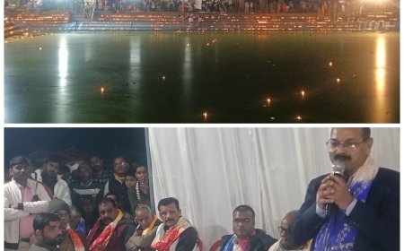 बडे बाबा के अभरन सरोवर पर जले 21 हजार दीप