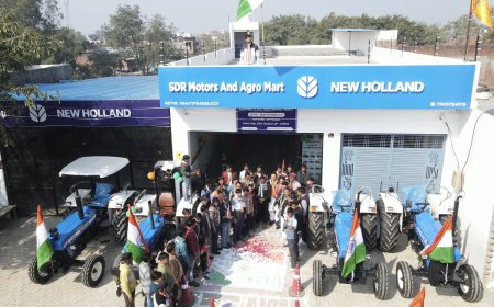 एसडीआर मोटर्स एंड एग्रो मार्ट द्वारा भव्य न्यू Holland Tractor तिरंगा यात्रा का आयोजन