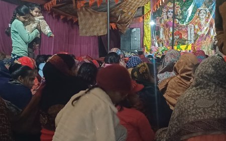 बांस बरौलिया में भागवत का 7वे दिन पर श्रद्धालुओं की उमड़ी भारी भीड़