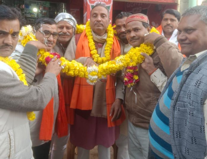 रसूलपुर में भाजपा जिलाध्यक्ष भुल्लन वर्मा रामसिंह का हुआ स्वागत