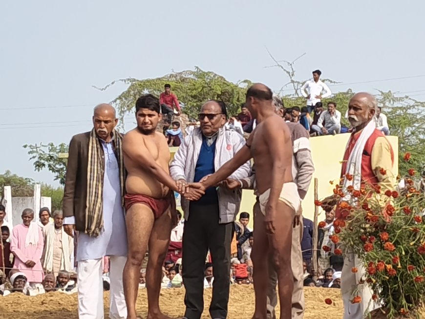 बिहूनी के अखाड़े में गूंजी तालियां रामलीला के छठवें दिन विशाल दंगल का आयोजन