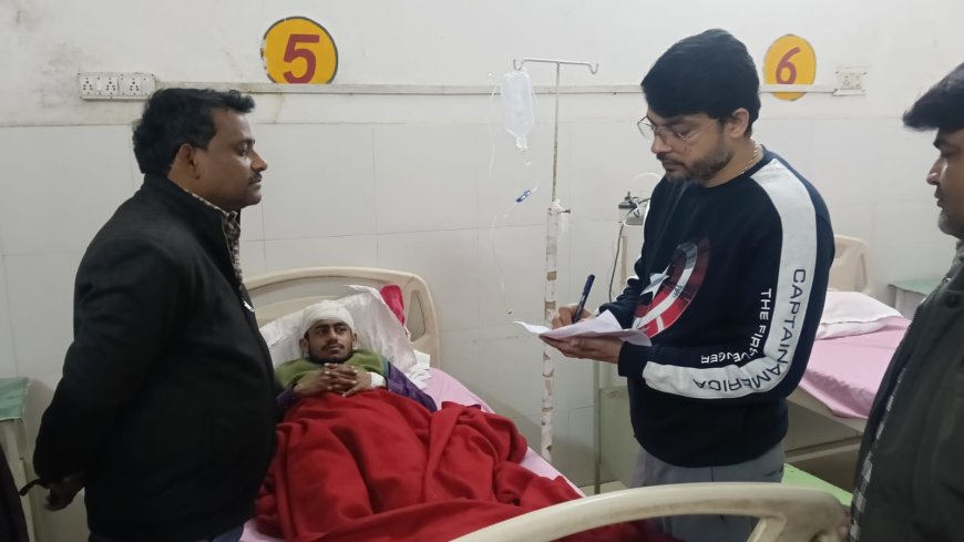 कस्बा बदोसरांय मे ट्रक विद्युत पोल से टकराया गिरे खम्भे से एक युवक गम्भीर रूप से हुआ घायल संयुक्त चिकित्सालय सिरौलीगौसपुर में चल रहा है उपचार
