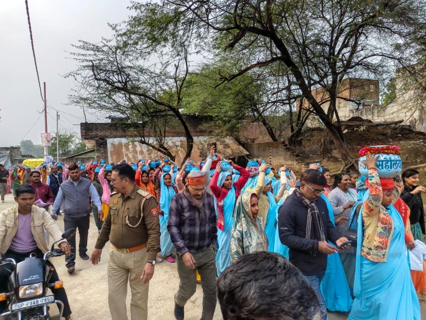 माँ यमुना के संरक्षण के लिए निकली जल सहेलियाँ, कलश यात्रा से हुआ अविरल-निर्मल यमुना यात्रा का शुभारंभ