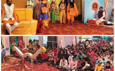 खजुरिया गांव में धनुष भंग मेला का मंचन किया गया