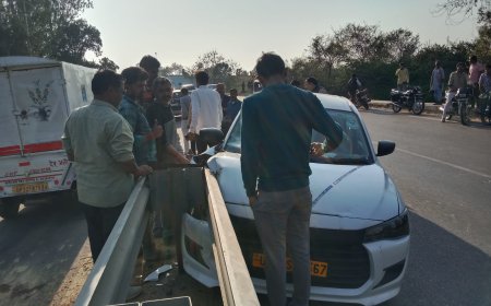 हाईवे पर तेज रफ्तार कार की टक्कर से वृद्ध घायल, चालक फरार