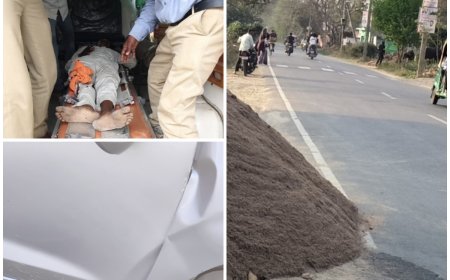 नशे की रफ्तार बनी कहर: डीह-परशदेपुर मार्ग पर कार ने बाइक को रौंदा, दो युवकों के पैर कुचले