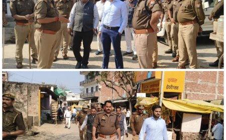 होली व रमजान पर्व को लेकर पैदल मार्च निकाला गया