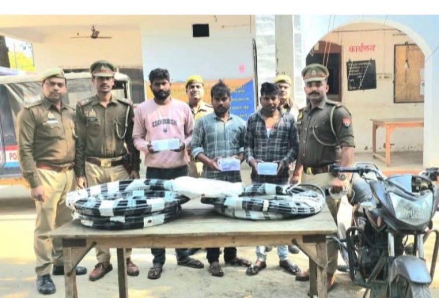 सजेती पुलिस ने कस्बे में छापा मारकर तीन शातिर चोरों को दबोचा