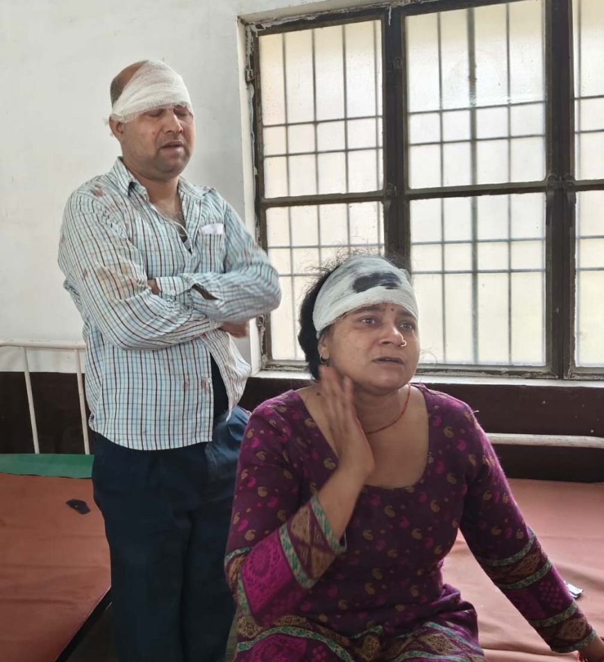 विवाहिता व उसके भाई से मारपीट का आरोप, दो घायल