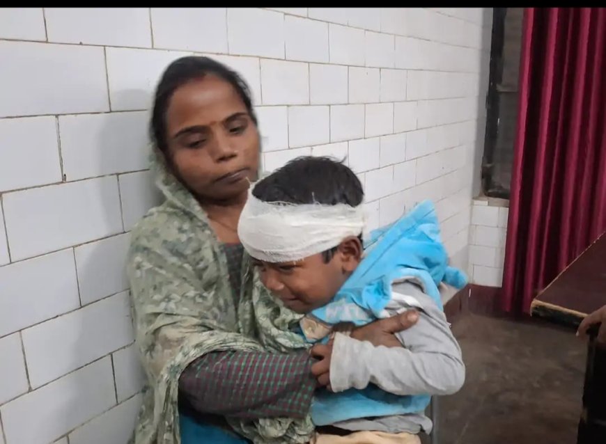 एक चार वर्षीय बालक छत से गिरकर गंभीर रूप से घायल