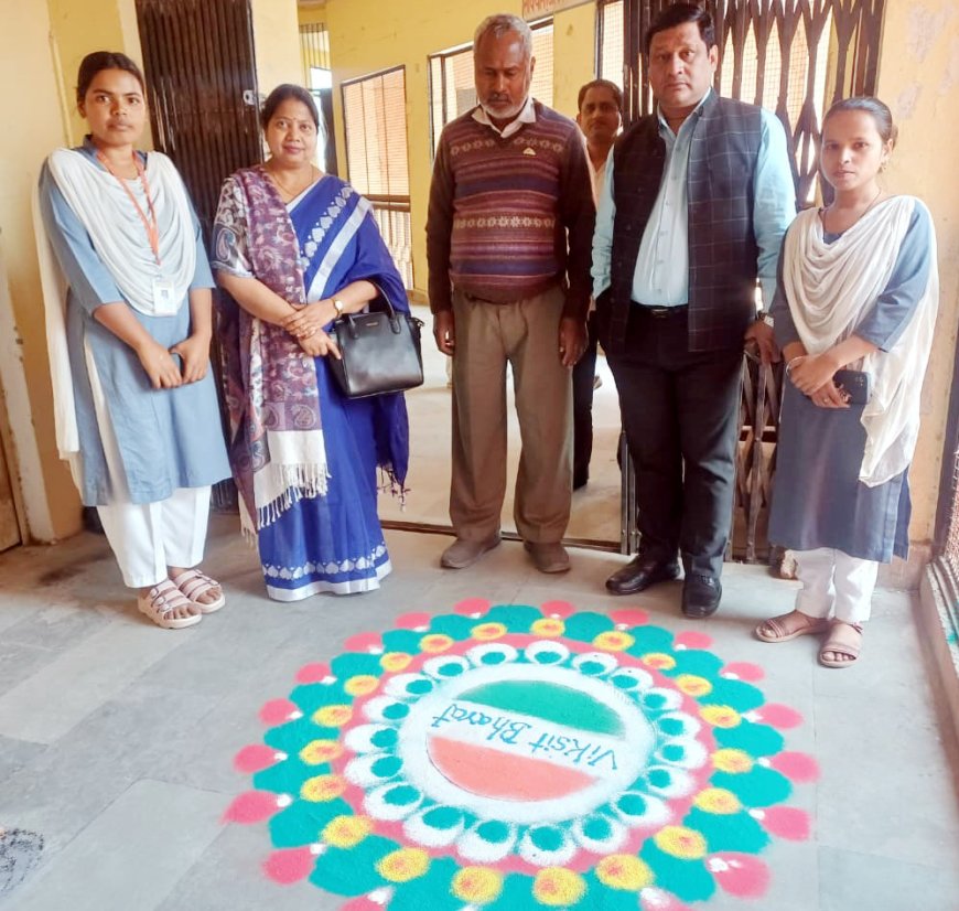 रंगोली में आस्था, यामिनी, अलशिफा, आंशिका, राधा की टीम रही अव्वल