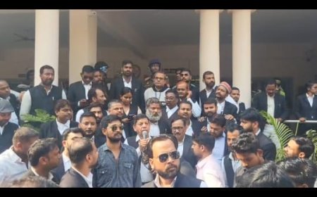 वकीलों ने प्रदर्शन कर डी एम के माध्यम से सी एम को भेजा पांच सूत्री ज्ञापन