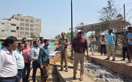 बाॅदा–चित्रकूट मार्ग स्थित मुख्य मार्ग बेड़ी पुलिया चौराहे के सौन्दर्यीकरण कार्य का निरीक्षण आज जिलाधिकारी चित्रकूट एवं पुलिस अधीक्षक  द्वारा किया गया।