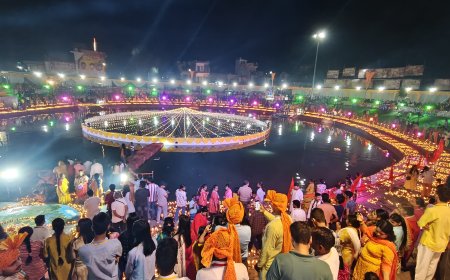 धनोखर सरोवर पर 51 हजार दीपों से नव संवत्सर 2083 का भव्य स्वागत