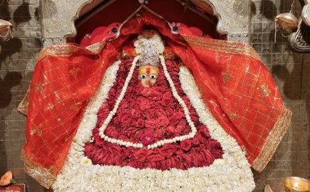 नवरात्रि पर महादेव तालाब मंदिर में मां कात्यायनी का भव्य श्रृंगार