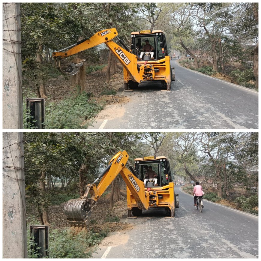 खबर का असर रामनगर बदोसरांय टिकैत नगर मार्ग की कच्ची पटरी का काम शुरू
