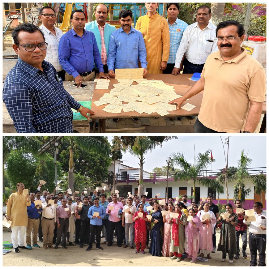 अखिल भारतीय संयुक्त शिक्षक महासंघ के तत्वावधान में शिक्षक की पाती अभियान चलाया गया