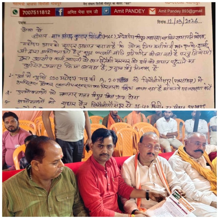 विद्युत उपखंण्ड अधिकारी मसौली की कार्यशैली से नाराज़ भाजपा नेता ने विधान परिषद सदस्य अंगद सिंह से शिकायत की