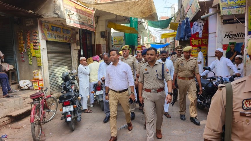 आगामी पर्वों के मद्देनजर, ईद, नव रात्रि एवं राम नवमी की दृष्टिगत ज्याधिकारी शैलेश कुमार एवं पुलिस अधीक्षक अभिमन्यु मांगलिक द्वारा किया गया फ्लैग मार्च