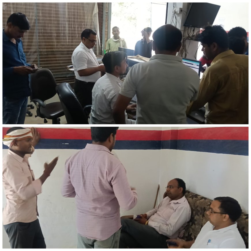 पूर्ति निरीक्षक सुनील कुमार ने जय राधा इण्डेन गैस एजेंसी गिदरापुर कोटवाधाम का निरीक्षण किया