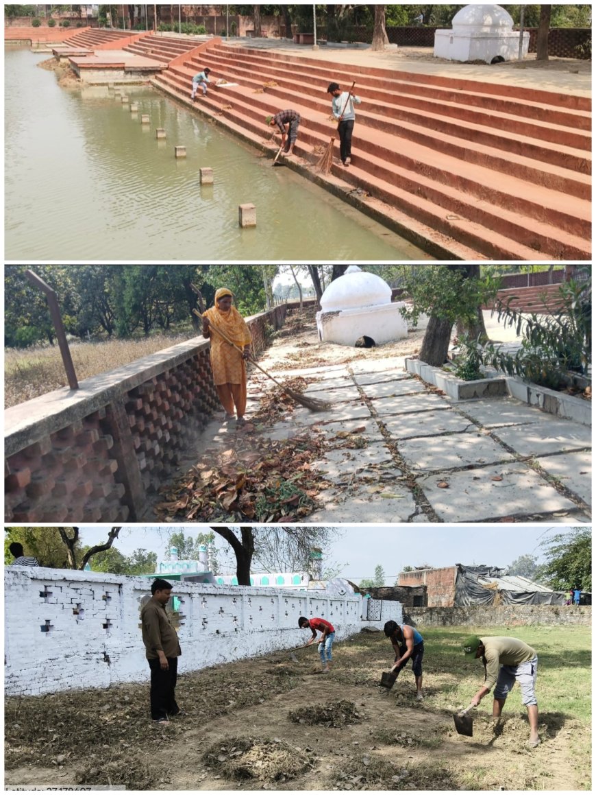 ईद और नवरात्रि के मद्देनजर नगर पंचायत ने चलाया युद्ध स्तर पर सफाई अभियान