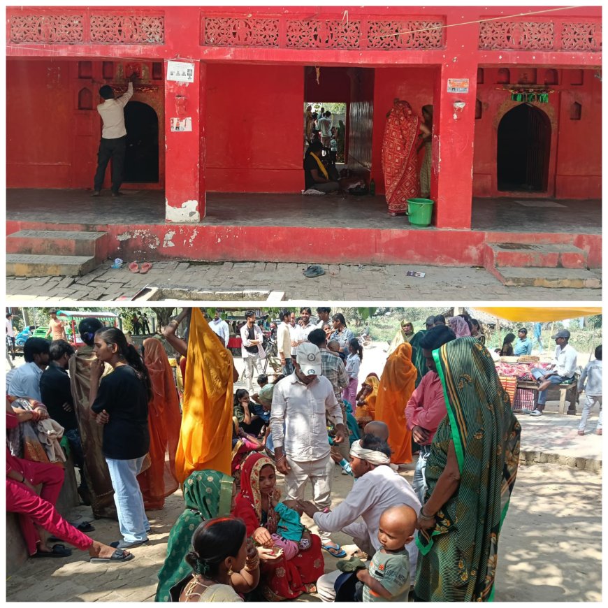 अमरा देवी स्थित धामसी देवी माता के मन्दिर में उमडी भीड़ मुण्डन संस्कार भी हुए सम्पंन