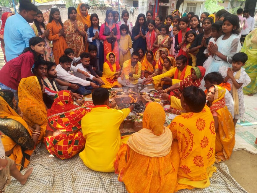 श्रीराम कथा का पूर्णाहूति व विशाल भण्डारे के साथ समापन