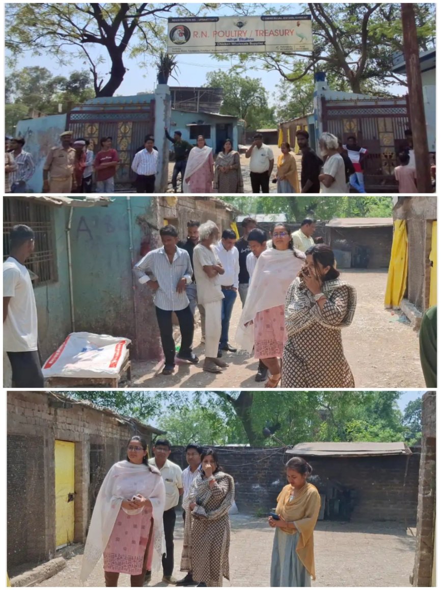 आबादी के बीच चल रहे मुर्गा फार्म पर प्रशासन सख्त, जांच में मिली गंदगी और दुर्गंध