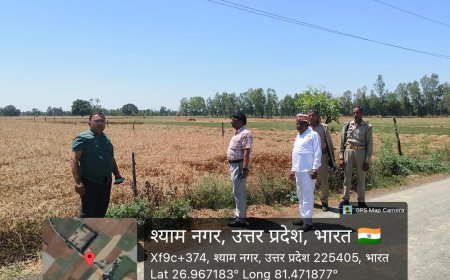 एस डी एम व तहसीलदार ने बीती रात आयी आंधी पानी से फसलों को नुक़सान तो नहीं पंहुचा का निरीक्षण इंटोरा व श्याम नगर ग्राम पंचायतों के खेतों में किया