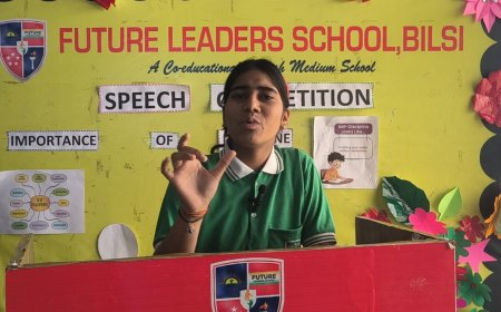 फ्यूचर लीडर्स स्कूल में भाषण प्रतियोगिता का आयोजन, विधार्थियो ने रखे अपने अपने विचार