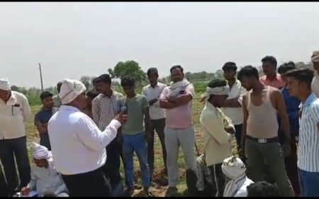 भूमि की पैमाइश करने पहुँचे चकबंदी अधिकारियों को पिंडोल के गामीणों ने विरोध प्रदर्शन कर टीम को बापस भेजा तहसील