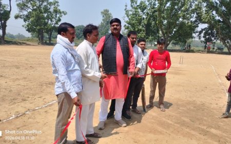 बेलहरा में तीन दिवसीय क्रिकेट टूर्नामेंट का भव्य शुभारंभ