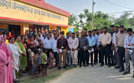 केंद्रीय सचिवालय सेवा के प्रशिक्षु अधिकारियों ने टिकैतनगर सीएचसी, अरुवा व पंसारा पंचायत का किया भ्रमण