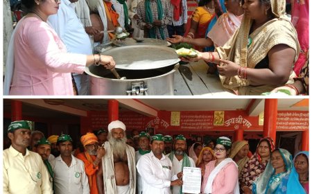 सिरौलीगौसपुर क्षेत्र के अमरा कटेहरा भवानी मन्दिर परिसर में भारतीय अवस्थी किसान संगठन की बैठक एंव विशाल भन्डारे का आयोजन किया गया