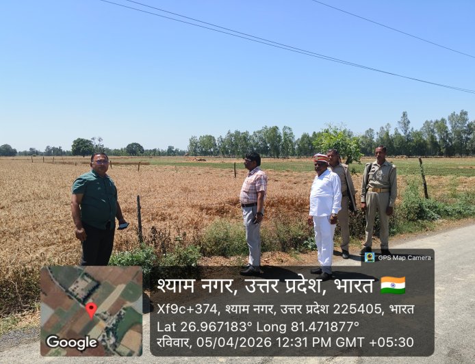 एस डी एम व तहसीलदार ने बीती रात आयी आंधी पानी से फसलों को नुक़सान तो नहीं पंहुचा का निरीक्षण इंटोरा व श्याम नगर ग्राम पंचायतों के खेतों में किया