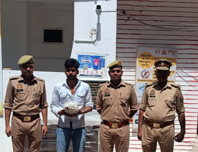 त्रिलोकपुर मोड़ के पास युवक गिरफ्तार, 630 ग्राम हीरोइन बरामद