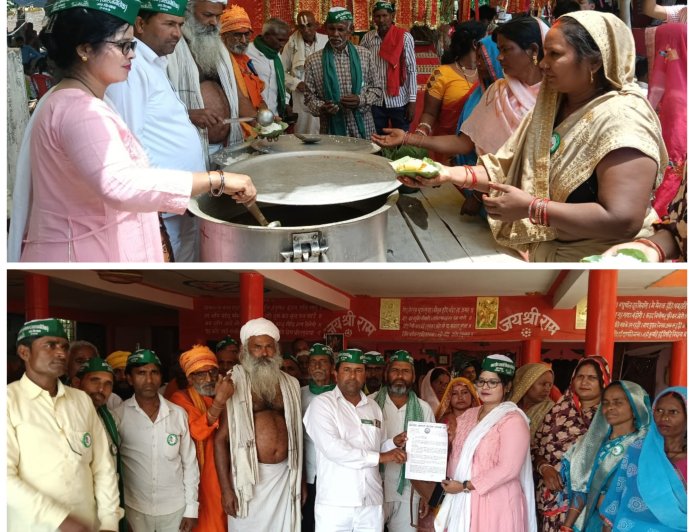 सिरौलीगौसपुर क्षेत्र के अमरा कटेहरा भवानी मन्दिर परिसर में भारतीय अवस्थी किसान संगठन की बैठक एंव विशाल भन्डारे का आयोजन किया गया