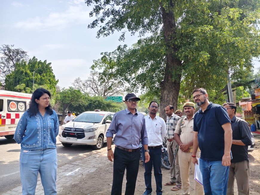 जिलाधिकारी ने किया धनुष चौराहे से पटेल तिराहे तक सड़क चौड़ीकरण व सौंदर्यीकरण कार्यों का स्थलीय निरीक्षण