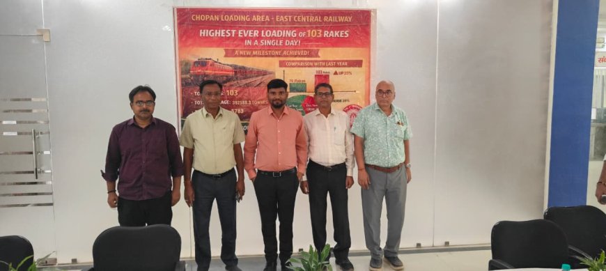 रेलवे चोपन एरिया ने एक दिन में 103 रैक कोयला लदान कर बनाई नई पहचान